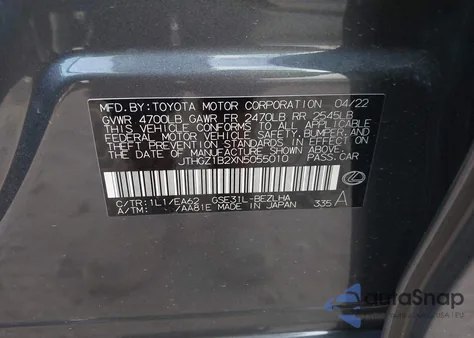 2022 Lexus Is 350 F Sport from USA, damaged, VIN JTHGZ1B2XN5055010